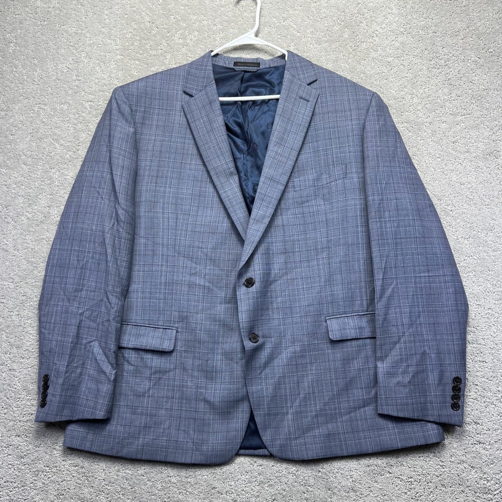 Lauren Ralph Lauren Blazer Jacket Mens 50R Blue Glen Plaid Wool Blend Two Button